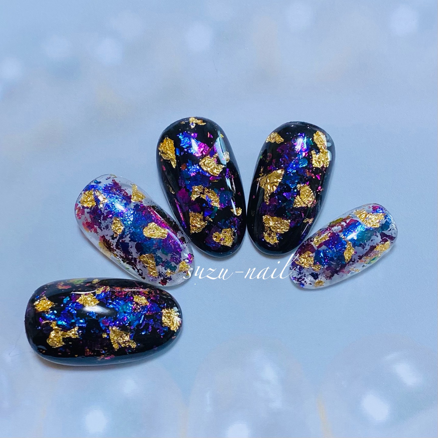 金箔スクエア 根強い オーロラ ラメ カラー 帯留め (パープル) 