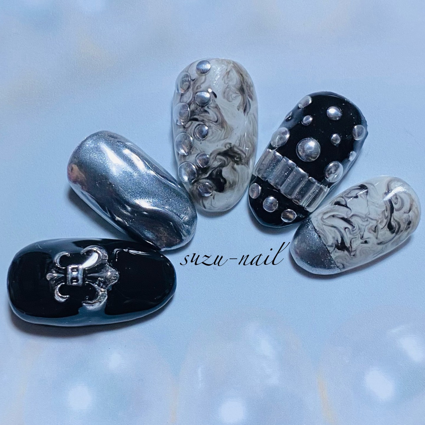 再販☆クロムネイル/シルバーネイル/V系ネイル/ミラーネイル/nails  