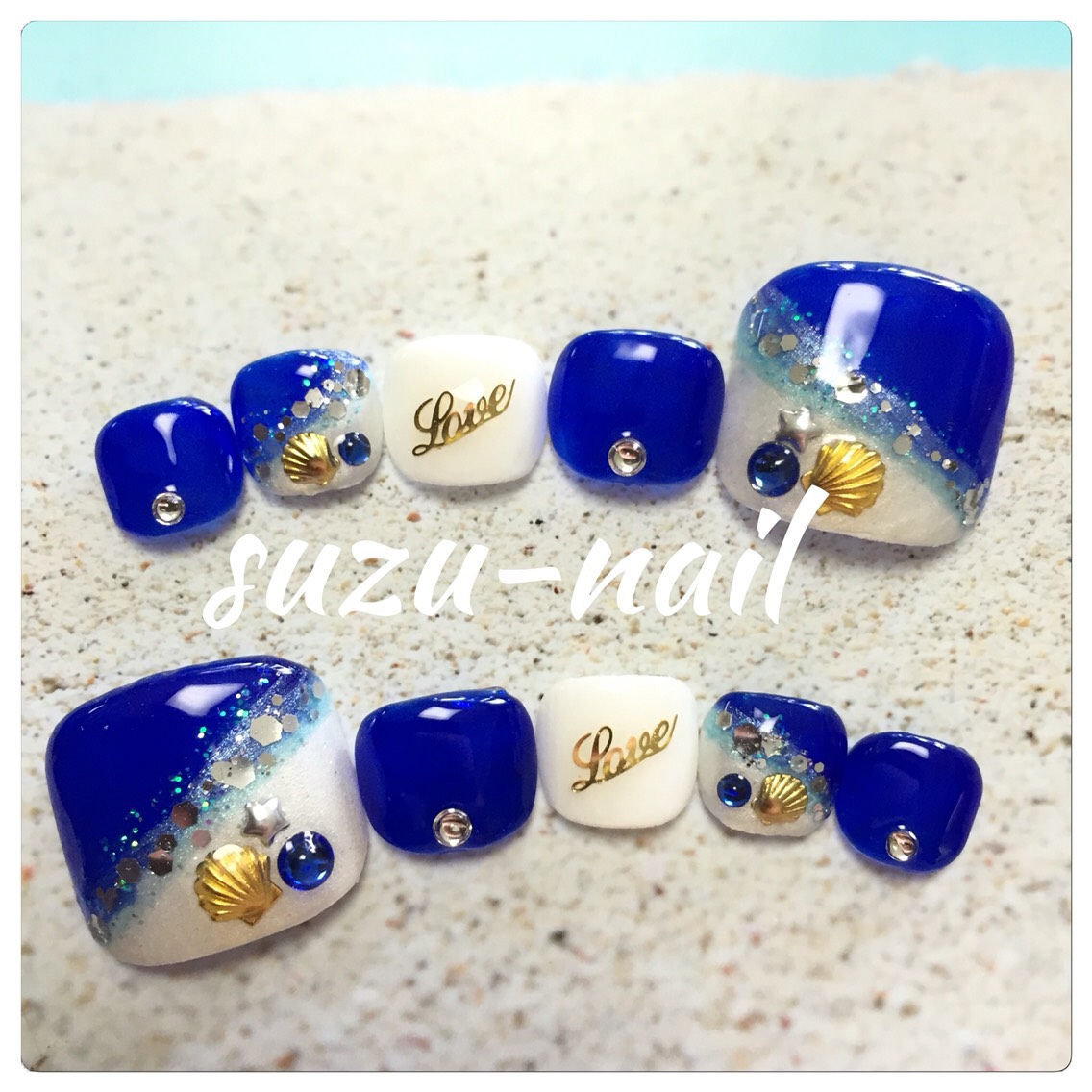 再販15☆フット 海ネイル シェルゴールド ネイルチップ（つけ爪