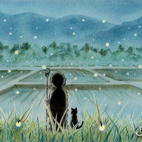 ポストカード6枚セット【猫とお地蔵様】 絵画 いろは癒し塾