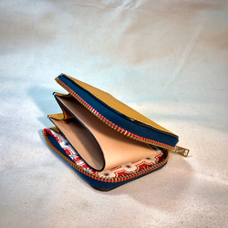 拉鍊小錢包-黃-零錢包-短夾-Pueblo-Waldes-法薩琳麻線手縫 第2張的照片