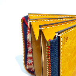 拉鍊小錢包-黃-零錢包-短夾-Pueblo-Waldes-法薩琳麻線手縫 第7張的照片