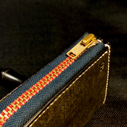 拉鏈小錢包-橄欖綠-零錢包-短夾-Pueblo-Waldes-法薩琳麻線手縫 第3張的照片