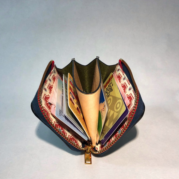 拉鏈小錢包-橄欖綠-零錢包-短夾-Pueblo-Waldes-法薩琳麻線手縫 第7張的照片