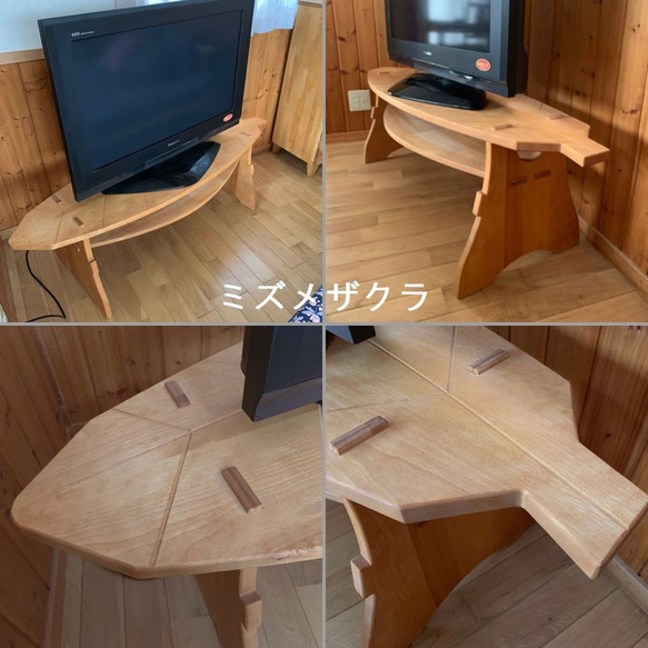 送料無料　無垢山桜のリーフボード　リビングテーブル　ベンチ　テレビボード　リビングボード 4枚目の画像