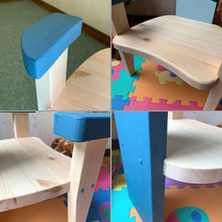 幼児チェア　シュモクザメA 木製子供椅子　キッズチェア　両ひじ掛け 6枚目の画像