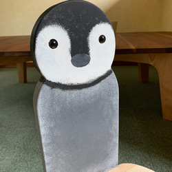 幼児チェア　皇帝ペンギンのひなB 木製子供椅子　キッズチェア　両ひじ掛け 2枚目の画像