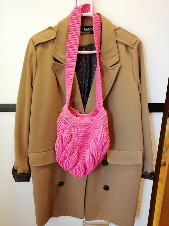 【魅惑すぎ。死ぬほどの愛情】手編みのウールバッグ-立体的なリーフハンギングショルダーバッグ 6枚目の画像