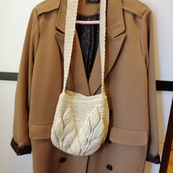 【魅惑すぎ。死ぬほどの愛情】手編みのウールバッグ-立体的なリーフハンギングショルダーバッグ 6枚目の画像