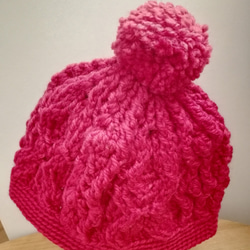 [魅了されすぎて死ぬほど愛されている]手編みのウールの帽子-ポロニウム柄の帽子 2枚目の画像