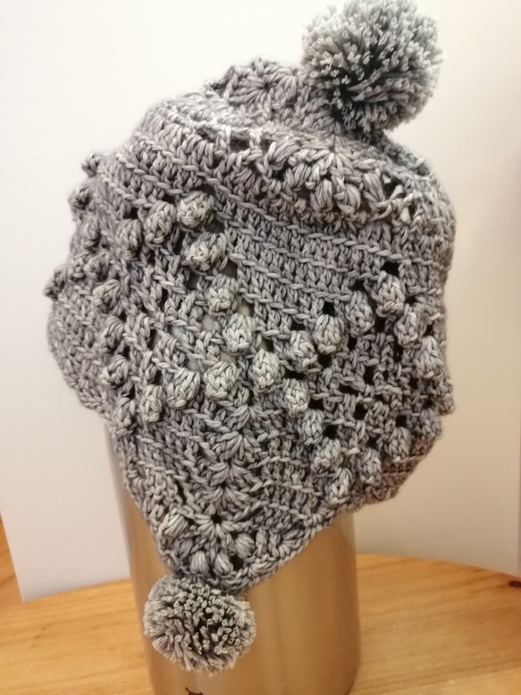 [魅了されすぎて死ぬほど大好き]手編みのウールの帽子-立体ボボイヤーキャップ 4枚目の画像