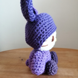 [太著迷.愛死了] 手編毛線娃娃公仔 - 小紫兔 Kitty 第3張的照片