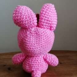[太著迷.愛死了] 手編毛線娃娃公仔 - 粉紅兔 Kitty 第4張的照片