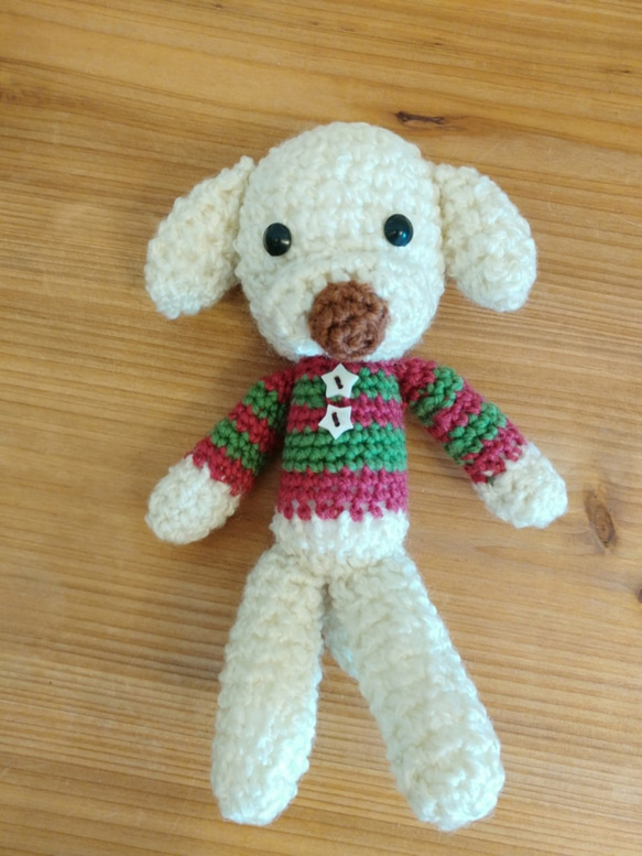 [魅了されすぎて死ぬほど大好き]手編みのウール人形人形-子犬犬天尾 3枚目の画像