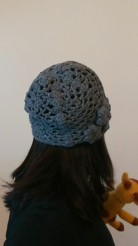 [魅了されすぎて死ぬほど愛されている]手編みのウールの帽子-フラワーレディーハット 6枚目の画像