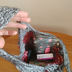 [太著迷.愛死了] 手編毛線包包 - 網狀手挽袋 第3張的照片