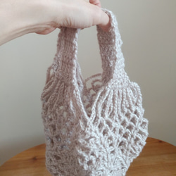 [太著迷.愛死了] 手編毛線包包 - 網狀手挽袋 第2張的照片