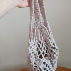 [魅了されすぎて死ぬほど大好き]手編みのウールバッグ-メッシュハンドバッグ 4枚目の画像