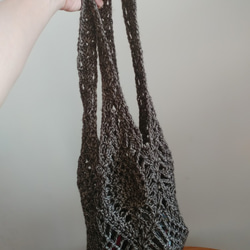 [魅了されすぎた。恋に落ちた]手編みのウールバッグ-メッシュショルダーバッグ 4枚目の画像