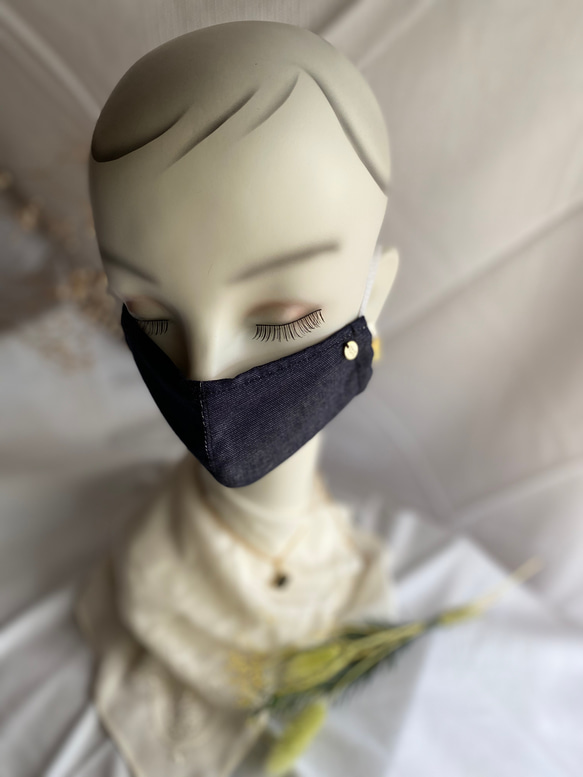 ✴︎デニムだけど…抗ウィルス機能繊維加工技術クレンゼの立体マスク　一般の方向き　男女兼用！カスタム出来ます！ 3枚目の画像