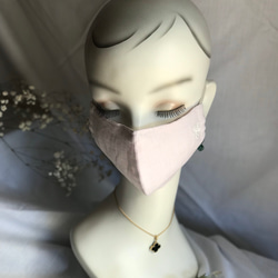 ライラックピンク国産リネンの立体マスク送無　色違いで再販 3枚目の画像
