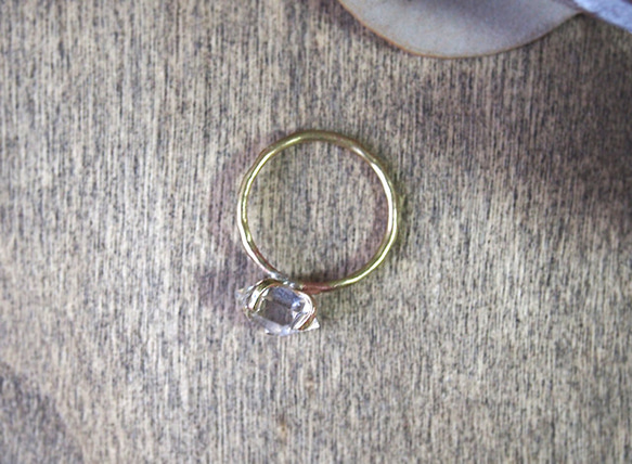 トモ様オーダー　原石のダイヤモンドクォーツのリング・ネックレス 3枚目の画像