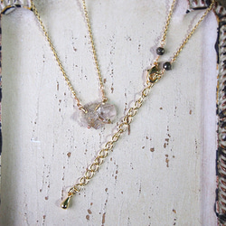 トモ様オーダー　原石のダイヤモンドクォーツのリング・ネックレス 6枚目の画像