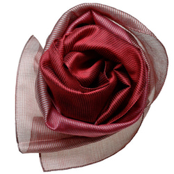 スカーフ　とにかる　シルク×コットン　コンパクトサイズ　薔薇 1枚目の画像