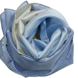 スカーフ　とにかる　シルク×コットン　コンパクトサイズ　青グレー 1枚目の画像