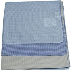 スカーフ　とにかる　シルク×コットン　コンパクトサイズ　青グレー 3枚目の画像