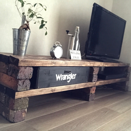 オーダーハンドメイド ブルックリン調テレビボード 高級レンガ使用 