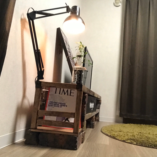 オーダーハンドメイド　ブルックリン調レール棚付きテレビボード オーダーハンドメイドブルックリン調レール棚付きテレビボード