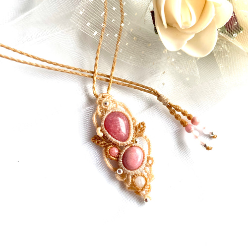 インカローズ×ロードナイト【装飾】マクラメネックレス ネックレス