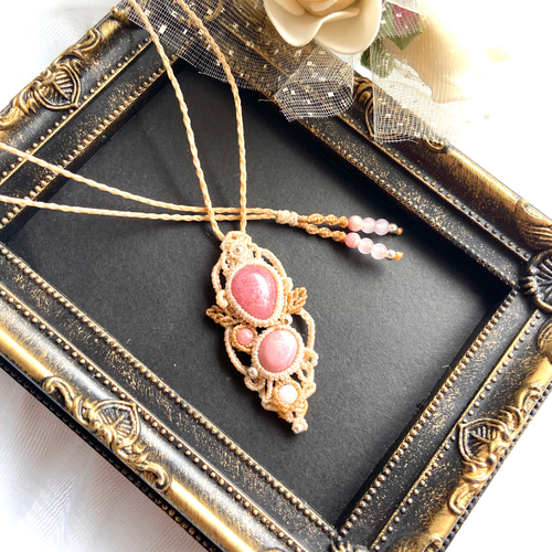 インカローズ×ロードナイト【装飾】マクラメネックレス ネックレス