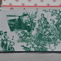 【カルトナージュ】バンコクで見つけた可愛い過ぎる生地で作ったマスクボックス　グリーン×ピンク 6枚目の画像