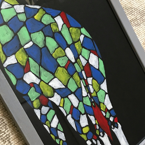 送料無料 】きりんのおしり アート 絵画 カラフル 絵画 E1 通販