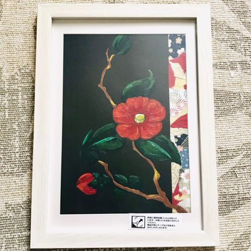 送料無料 】つばき アート 絵画 和風 絵画 E1 通販 7680941｜Creema