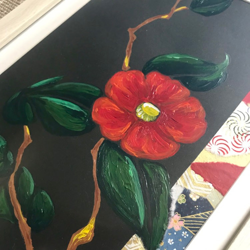 送料無料 】つばき アート 絵画 和風 絵画 E1 通販 7680941｜Creema