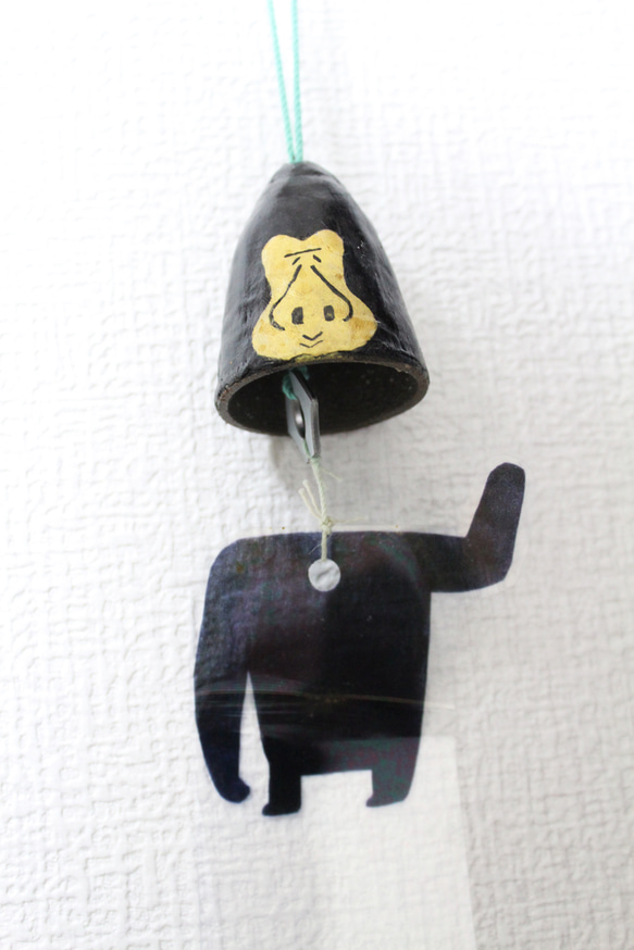 ゴリラのゴッさん風鈴（優しい顔） 3枚目の画像