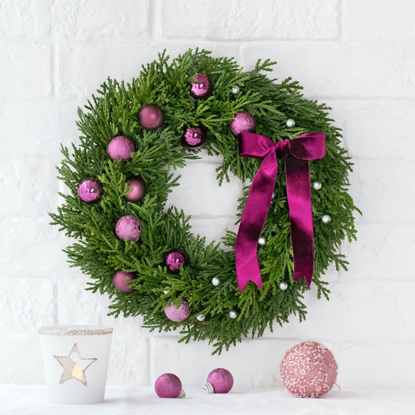 Pink X'mas Wreath（ピンククリスマスリース） 1枚目の画像