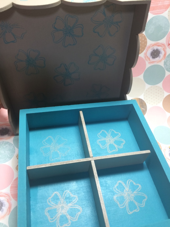 Blue Flower Box… ボクッス.インテリア. アール・デコ 3枚目の画像