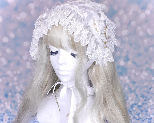 受注生産】《☥》チャイナロリィタヘッドドレス (白) - ☥ Larme