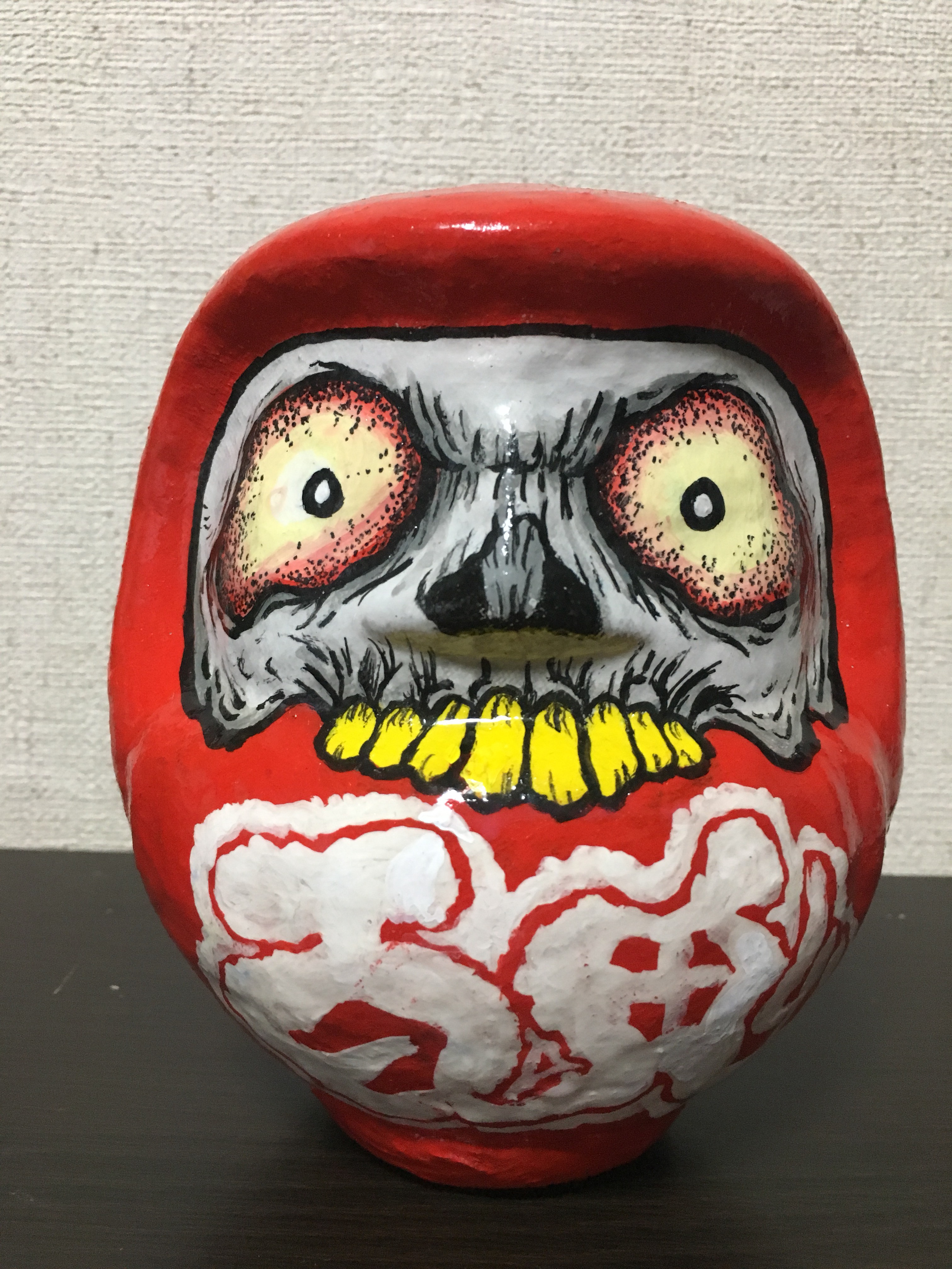 百鬼 達磨ちゃんフィギュア オリジナル 赤スカル 立体・オブジェ 百鬼