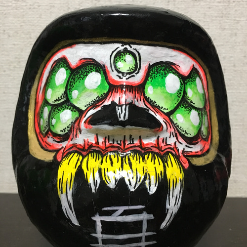 百鬼 達磨ちゃんフィギュア オリジナル 黒スカル 立体・オブジェ 百鬼