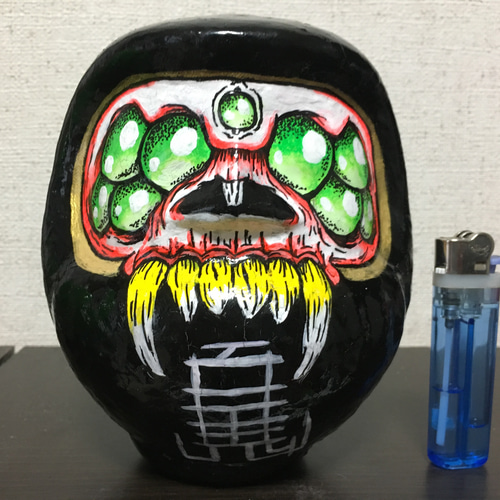 百鬼 達磨ちゃんフィギュア オリジナル 黒スカル 立体・オブジェ 百鬼
