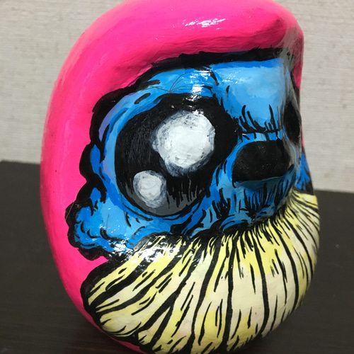 百鬼 達磨ちゃんフィギュア オリジナル ピンク出っ歯スカル 立体