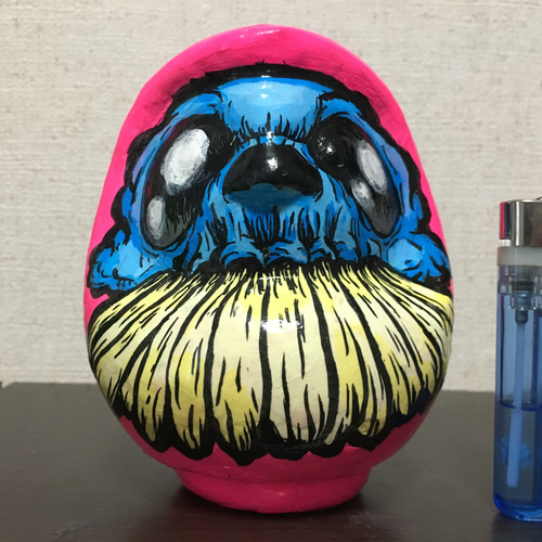 百鬼 達磨ちゃんフィギュア オリジナル ピンク出っ歯スカル 立体