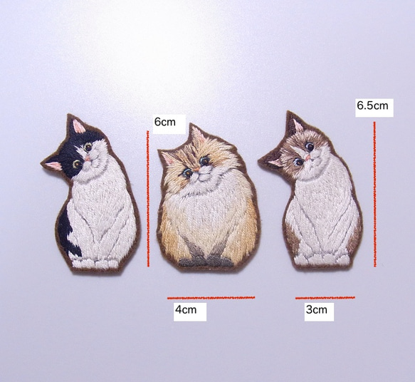 はてな？ねこブローチ　＊猫　＊刺繍　＊猫の日 3枚目の画像