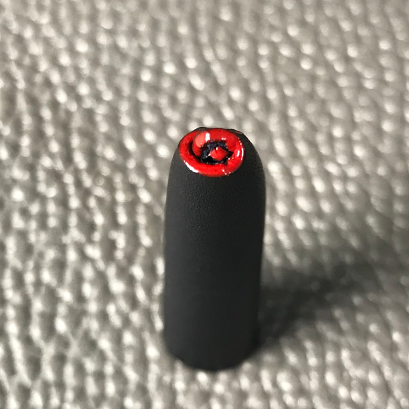 鉛筆キャップ [革組子]：濃紺×赤　イタリアンカーフレザー 4枚目の画像
