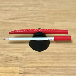本革 １本挿し ステッドラー鉛筆ケース・シングル[革組子]：赤 1枚目の画像